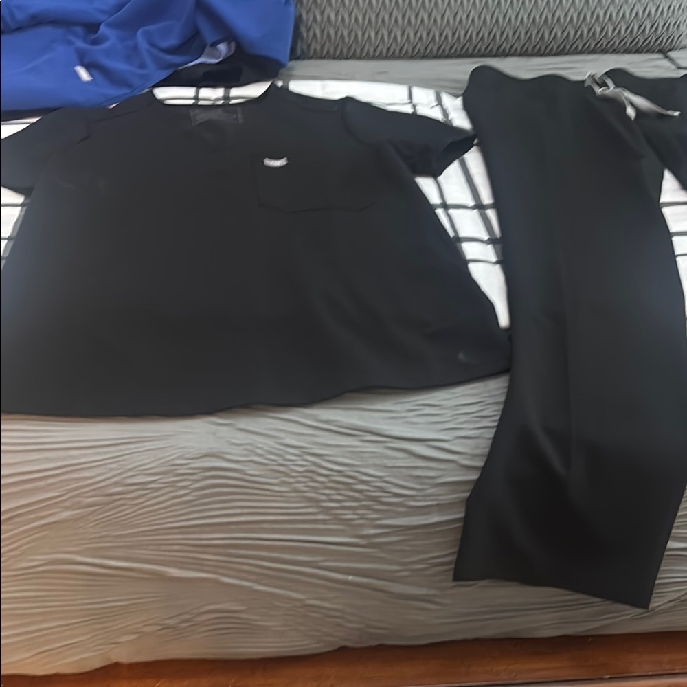 Figs Black Track Pants Sleek Performance Joggers